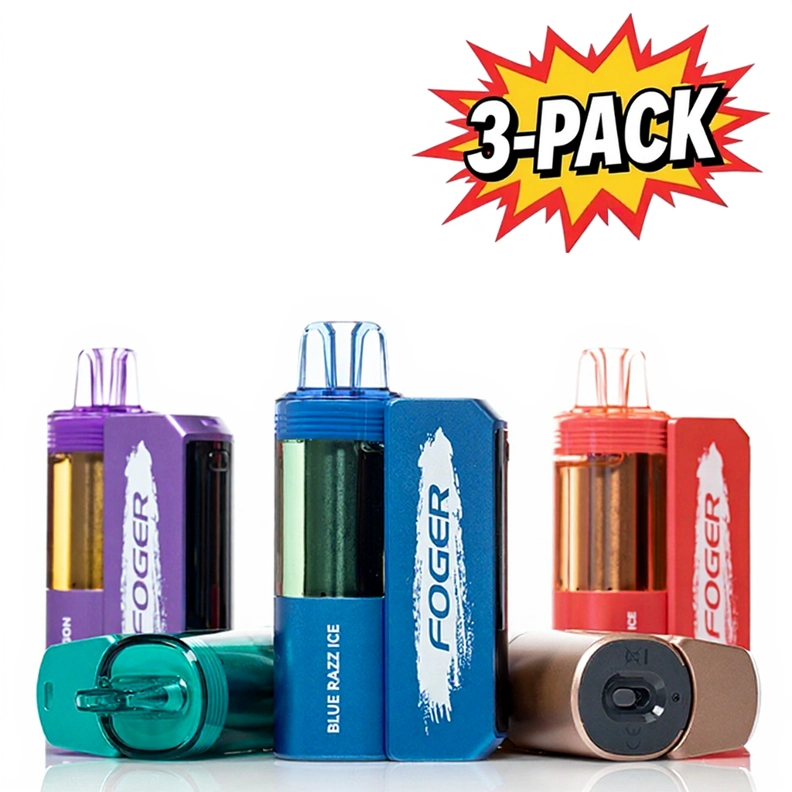 Proper storage orientation and charging setup for a blue rancher b pop foger device showing USB-C connection and upright position