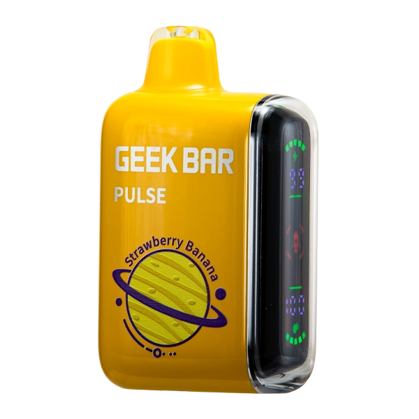 geek bar strawberry banana Geek Bar Pulse 15k device with dual mesh coil technology